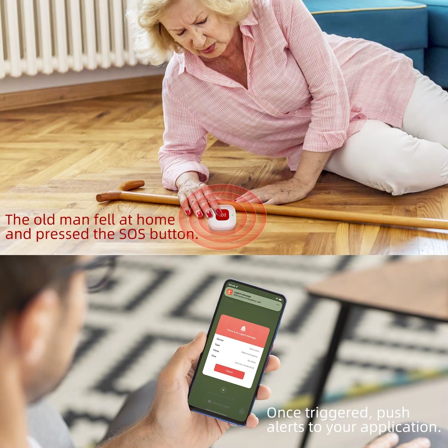 לחצן מצוקה SOS כפתור מצוקה אלחוטי למבוגרים ילדים ועוד ..הפתרון המושלם לקריאה לעזרה בעת צרה