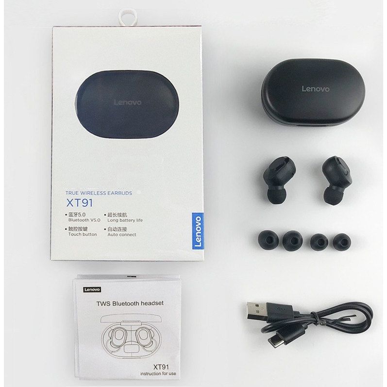 אוזניות TWS Lenovo XT91 בצבע שחור