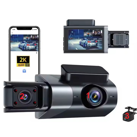 מצלמת דרך 360 אלחוטית לרכב ו- 3 עדשות לכיסוי מלא - FR PRO כולל צילום בחניה