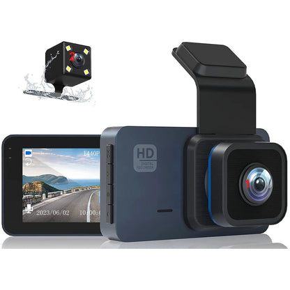 מצלמת לרכב FULL HD 1080P דו כיוונית כוללת אפשרות הקלטה גם בזמן חניה