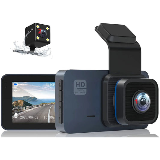 מצלמת לרכב FULL HD 1080P דו כיוונית כוללת אפשרות הקלטה גם בזמן חניה