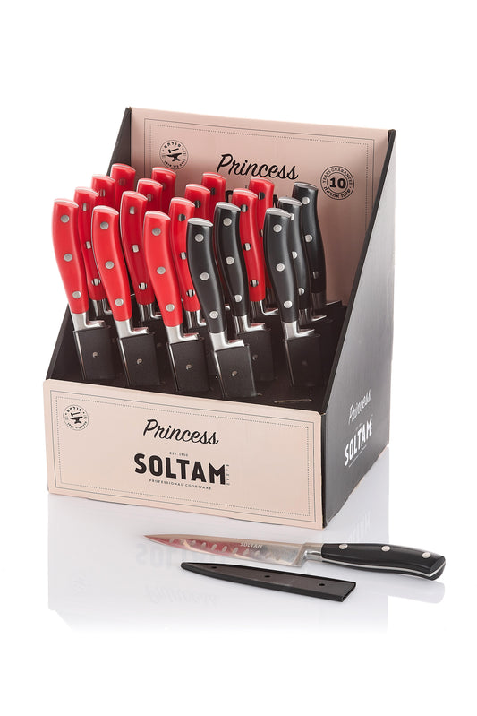 סכין שחור/ אדום 5.7/14.4 סמ עם כיסוי מגן Forged Pro