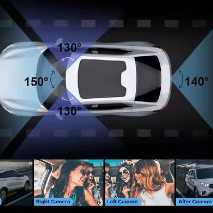 מצלמת דרך EYE PRO לרכב 360 עם 4 עדשות לכיסוי מלא כולל צילום בחניה והקלטה בתנועה