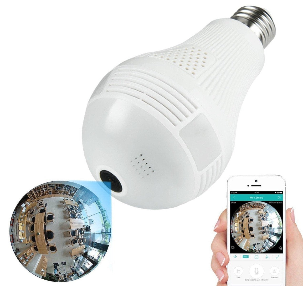 מצלמה נסתרת IP במנורת לד דגם gtvs1