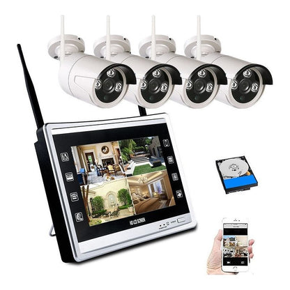 מערכת אבטחה אלחוטית +4 מצלמות אלחוטיות HD דגם GTXl1