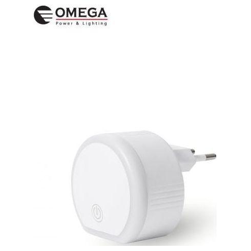 מנורת לילה אור חם עם מטען USB Type-C+A 2.4A