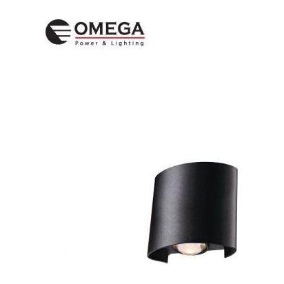 צמוד קיר דו כיווני IP65 PARIS 2X1.5W שחור MEGA 3000K