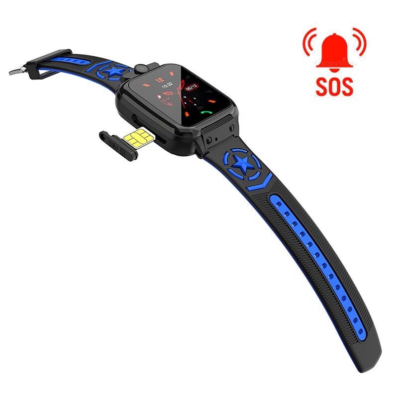 שעון טלפון חכם לנוער sosy1 מבית Visiontek צבע שחור/אדום