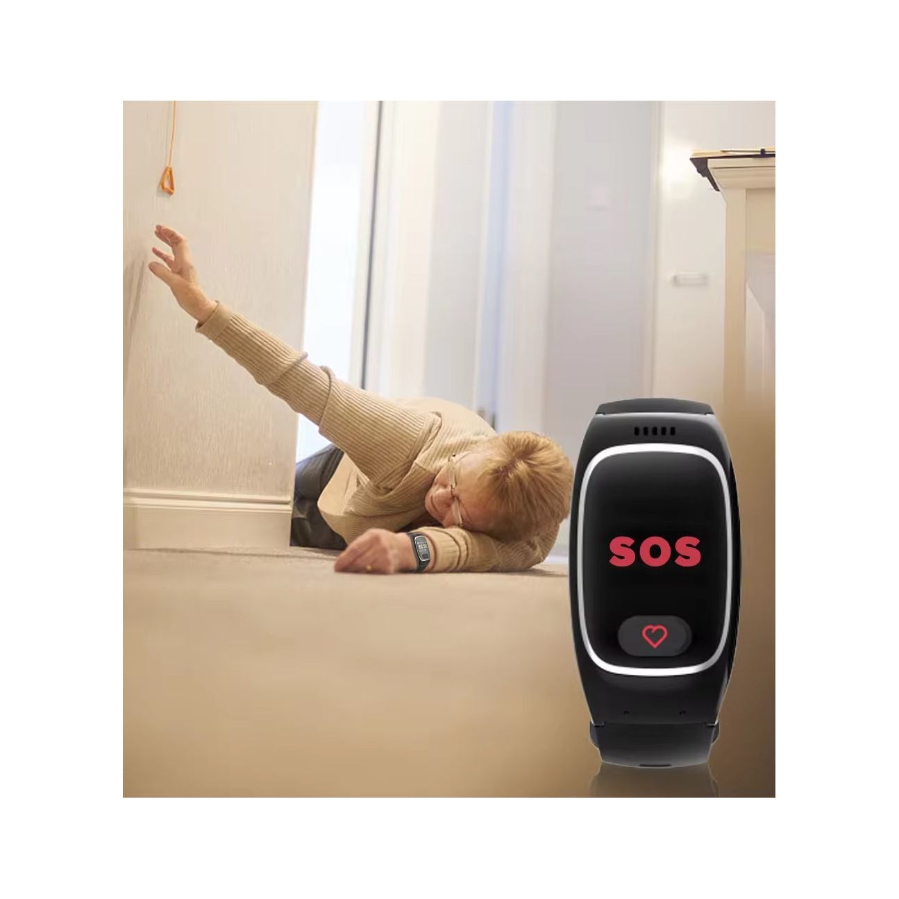 שעון מצוקה עם מד דופק SOS למבוגרים כולל אפשרות איתור