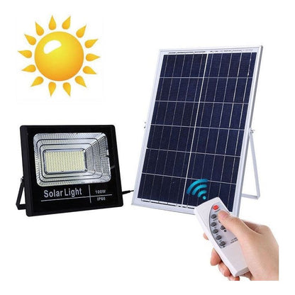 תאורה סולארית נטענת עם שלט רחוק דגם A - 100W