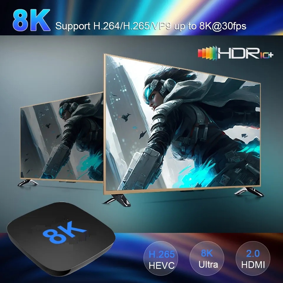 סטרימר  Android TV Box 8K MAX גרסה 13.0 + שלט חכם