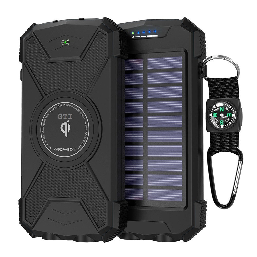 סוללת גיבוי סולארית 10000MAH עם תאורת לד