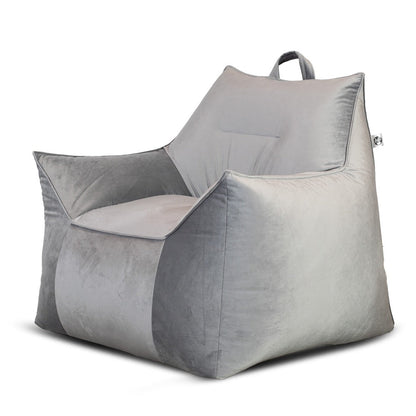ספת פוף קטיפה ג'ים צבע אפור בהיר