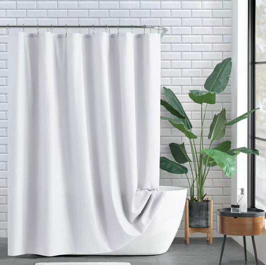 וילון אמבטיה דמוי בד 180*180סמ לבן