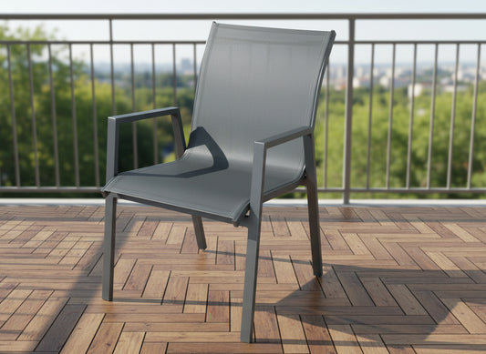 כסא אלומיניום בורגס אפור כהה