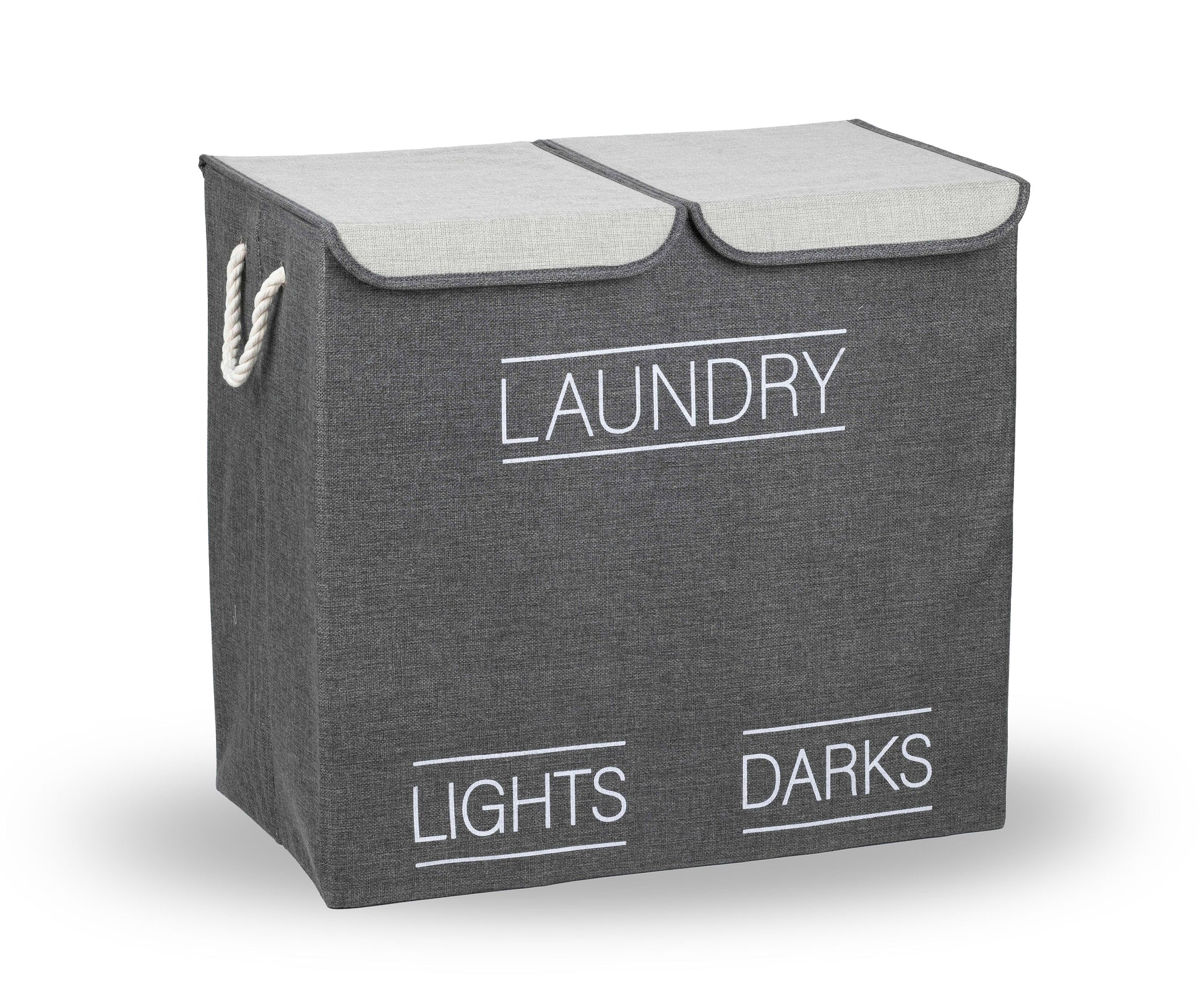 סל כביסה מחולק 2 תאים אפור