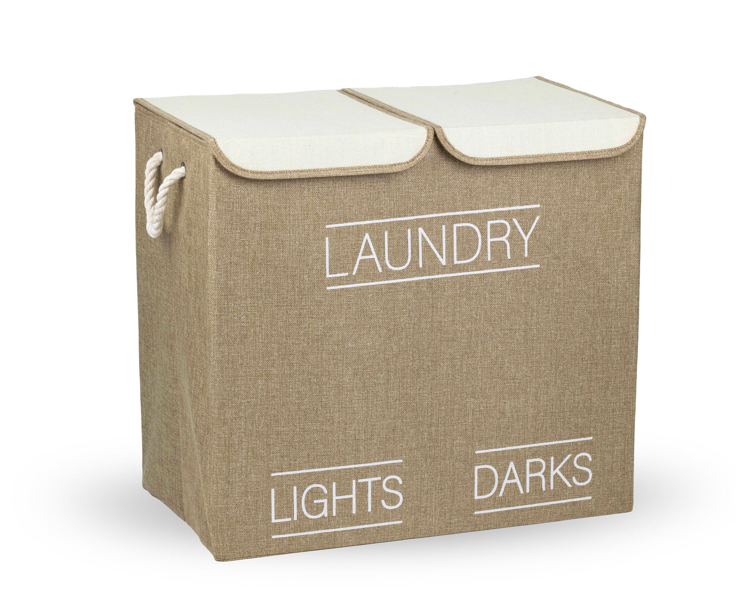 סל כביסה מחולק 2 תאים בז'