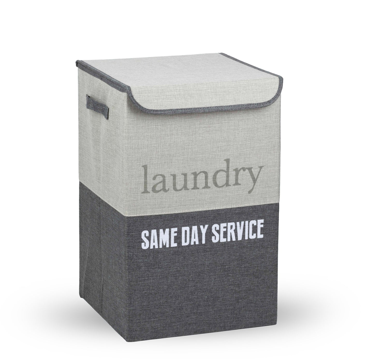 סל כביסה עם מכסה שחור לבן