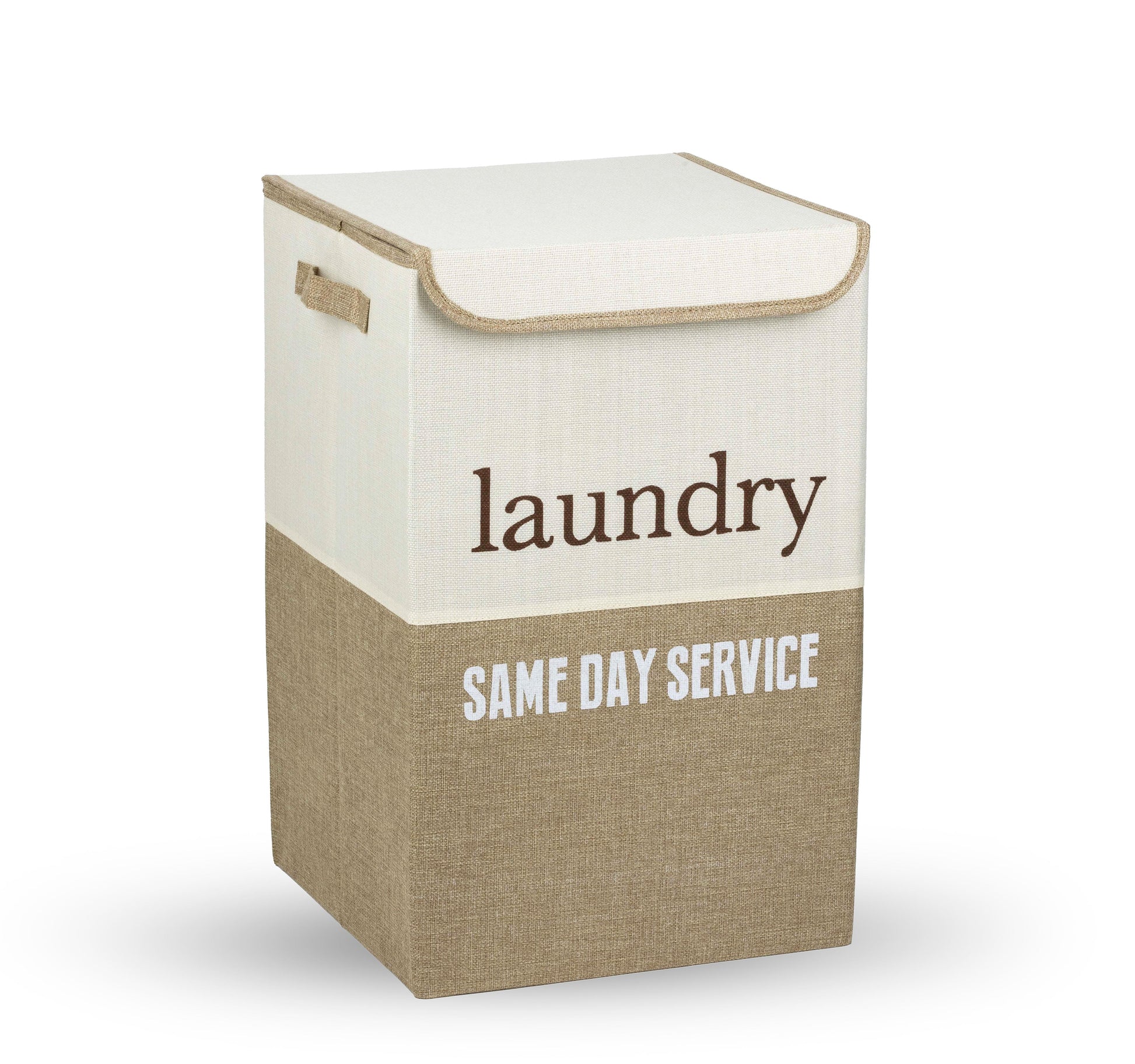 סל כביסה עם מכסה נטורל לבן