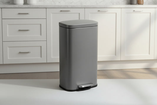 פח פדל 30 ליטר מלבני אפור כולל פח פנימי