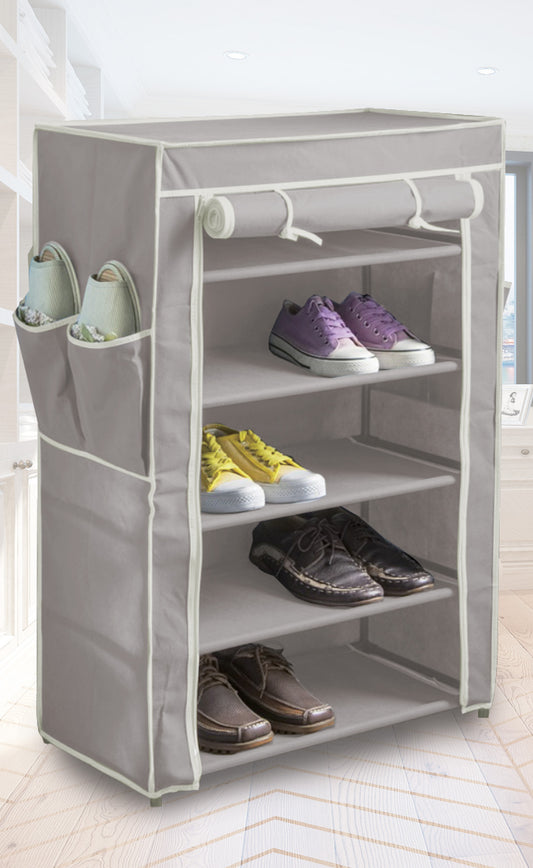 ארון נעליים מתכת ובד 5 קומות