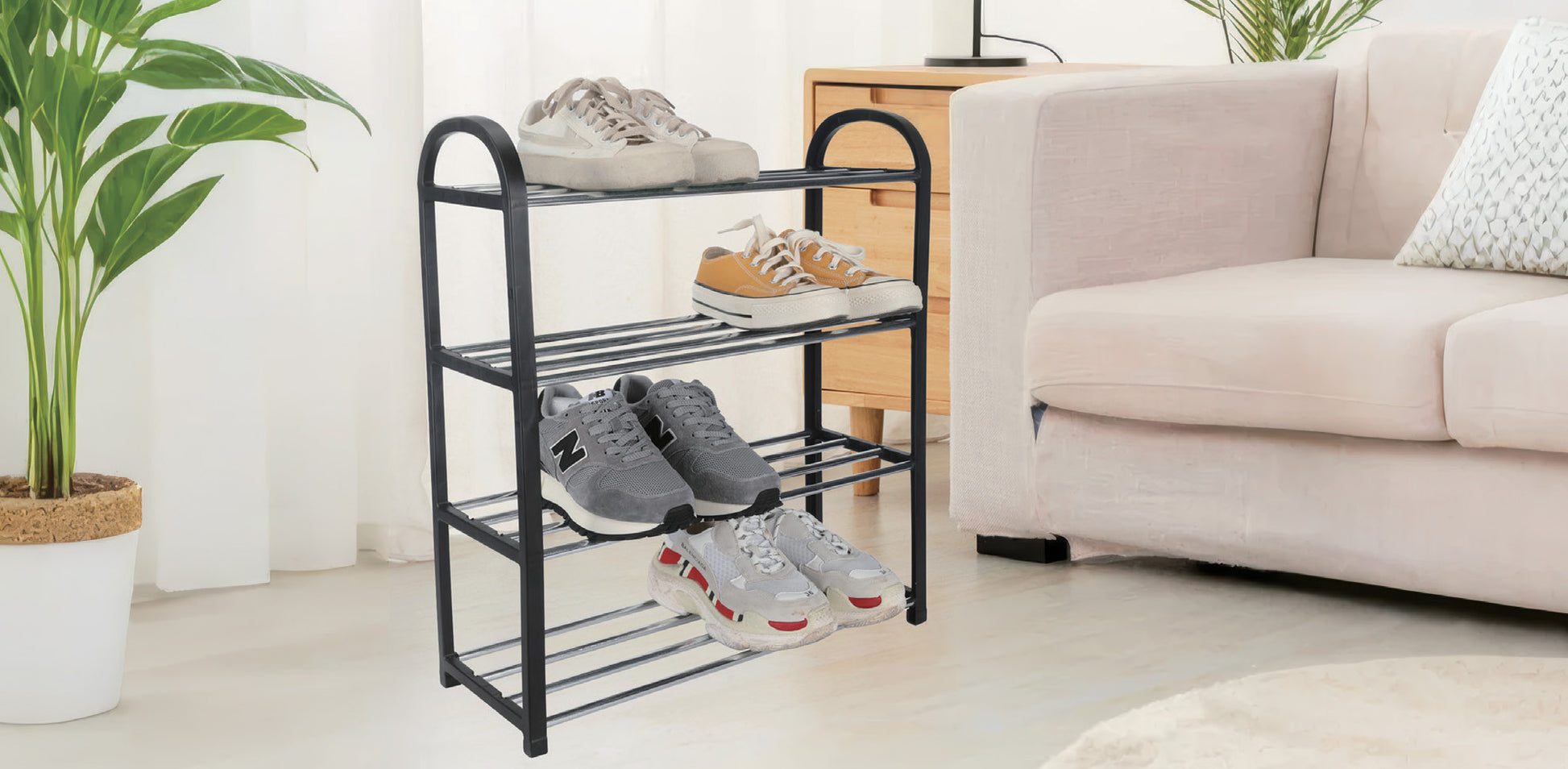 מתקן נעליים 4 קומות מתכת