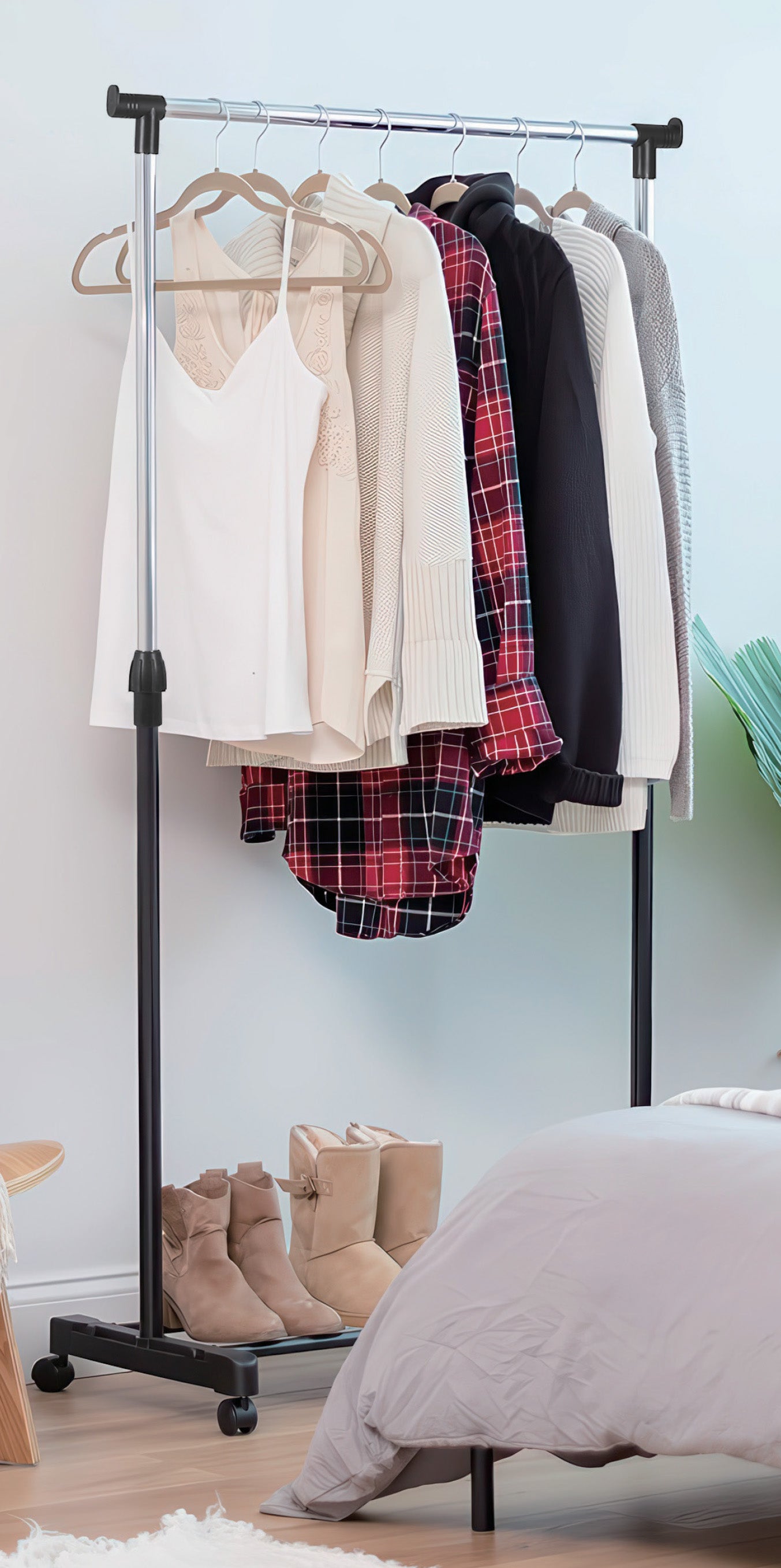 מתלה בגדים נייד  טלסקופי מתכוונן  מבית FIXER