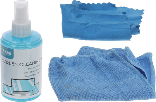 סט תרסיס לניקוי מסכים כולל מטלית מיקרפייבר