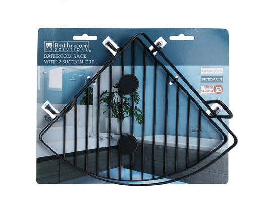 מדף רשת פינתי לאמבטיה מתכת אמסטרדם שחור בוואקום