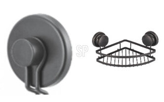 מדף רשת פינתי לאמבטיה מתכת אמסטרדם שחור בוואקום