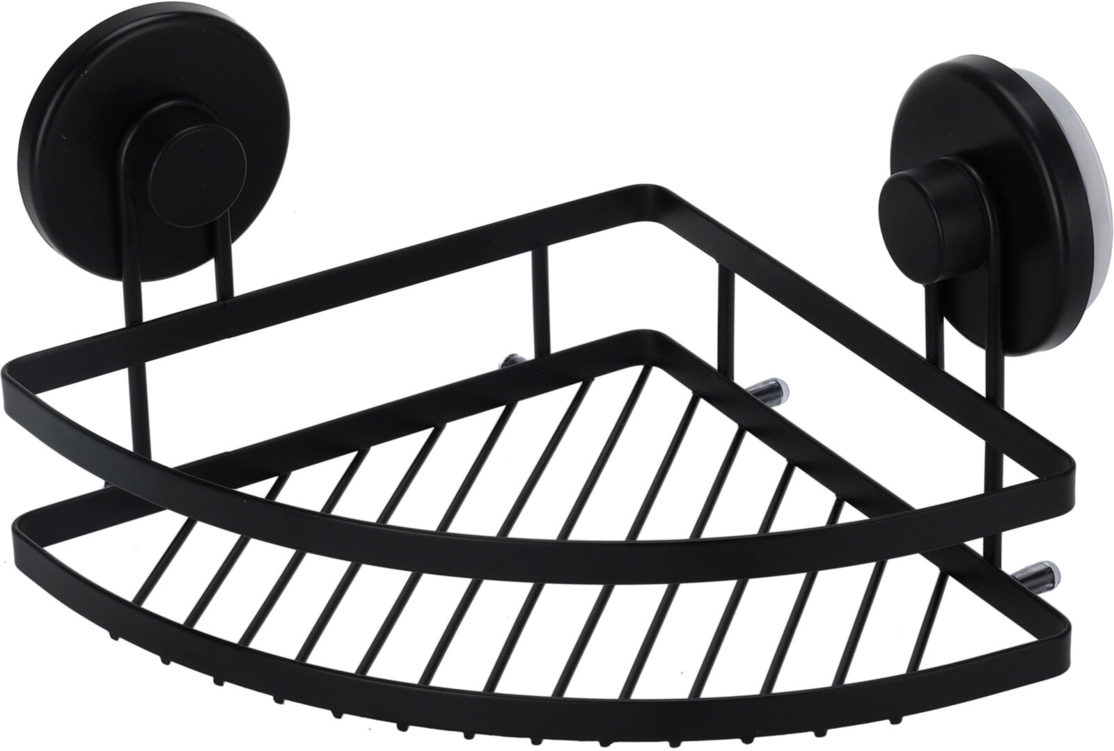 מדף רשת פינתי לאמבטיה מתכת אמסטרדם שחור בוואקום