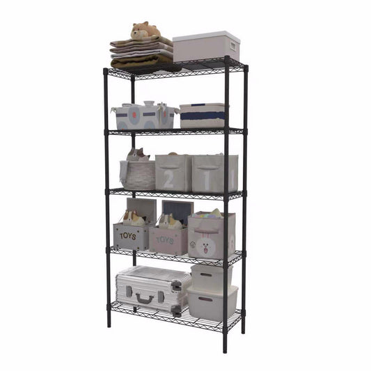 כוננית רשת 5 מדפים שחור מט