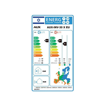מזגן עילי דגם AUX INV 30 X EU מבית טורנדו TORNADO