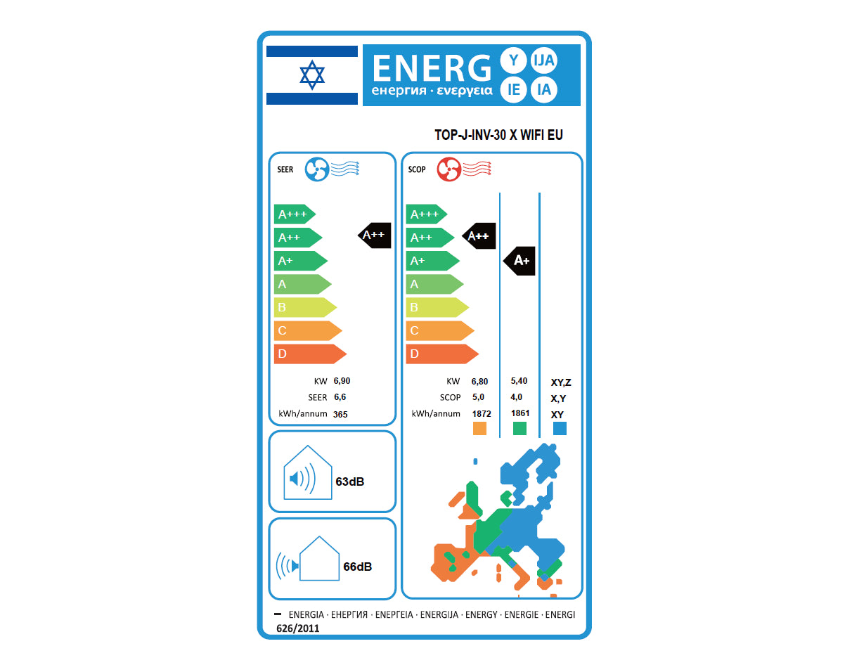 מזגן עילי טורנדו Tornado TOP J INV 30 X WIFI EU