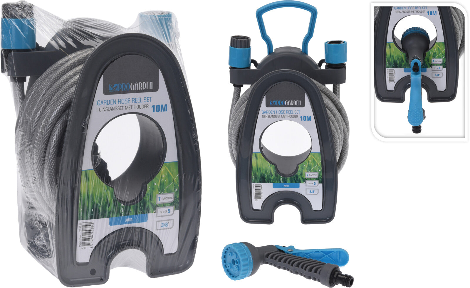 גלגלת מיני 10 מטר כוללת אקדח השקייה