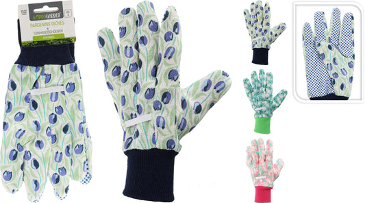 זוג כפפות לגינה פרחוני