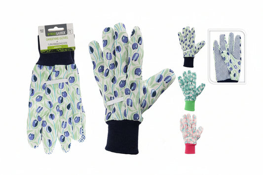 זוג כפפות לגינה פרחוני