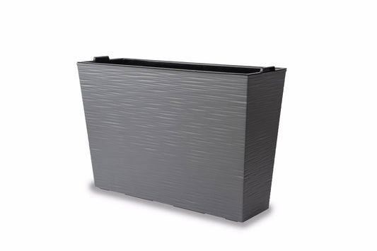 עציץ פלסטיק מלבן גבוה דמוי בטון