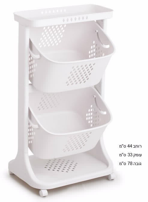 עגלת שירות 2 קומות עם מדף עליון