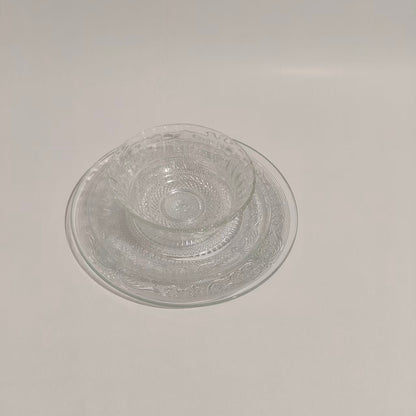 מערכת אוכל 18 חלקים זכוכית מעוטרת