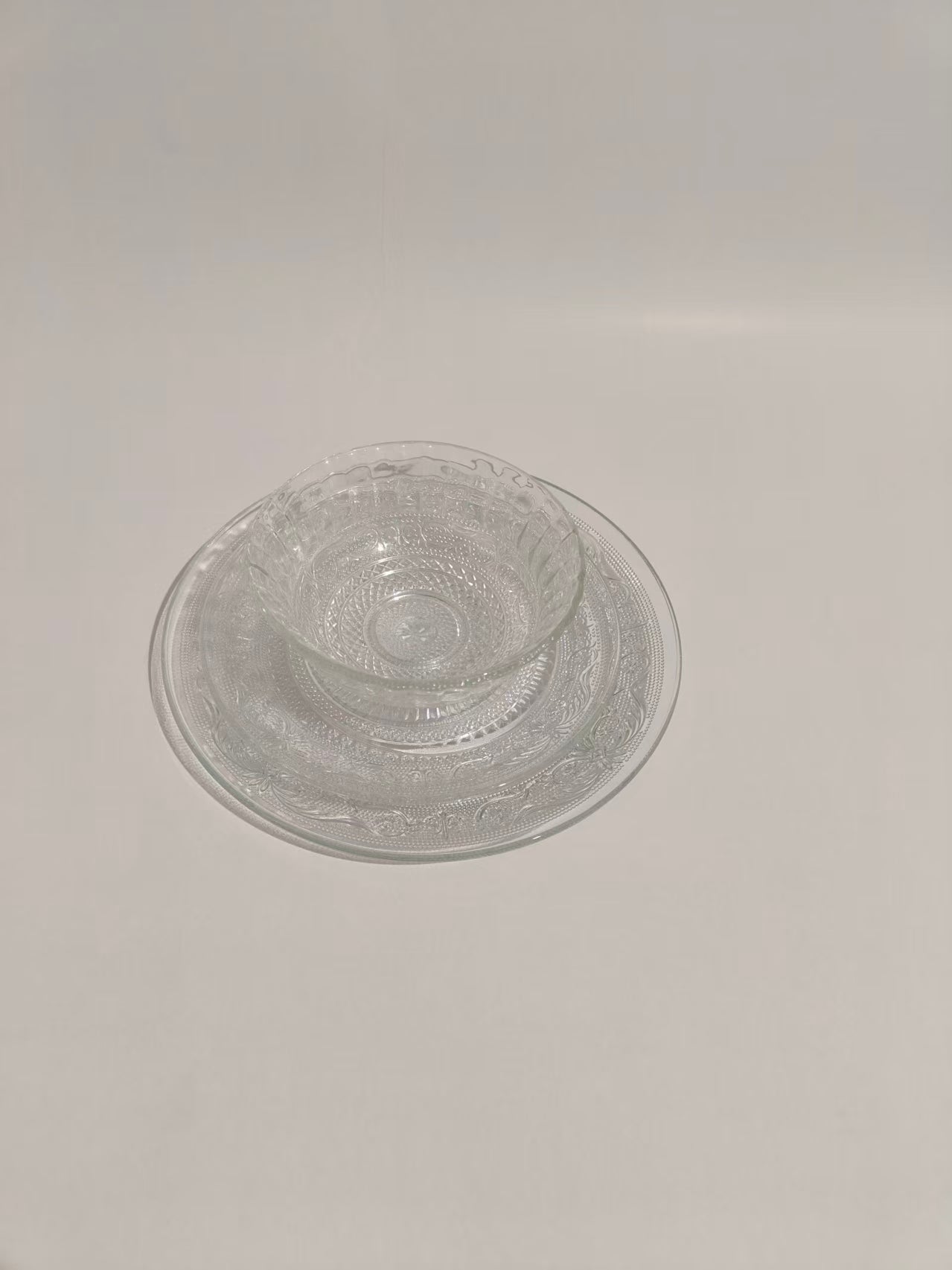 מערכת אוכל 18 חלקים זכוכית מעוטרת