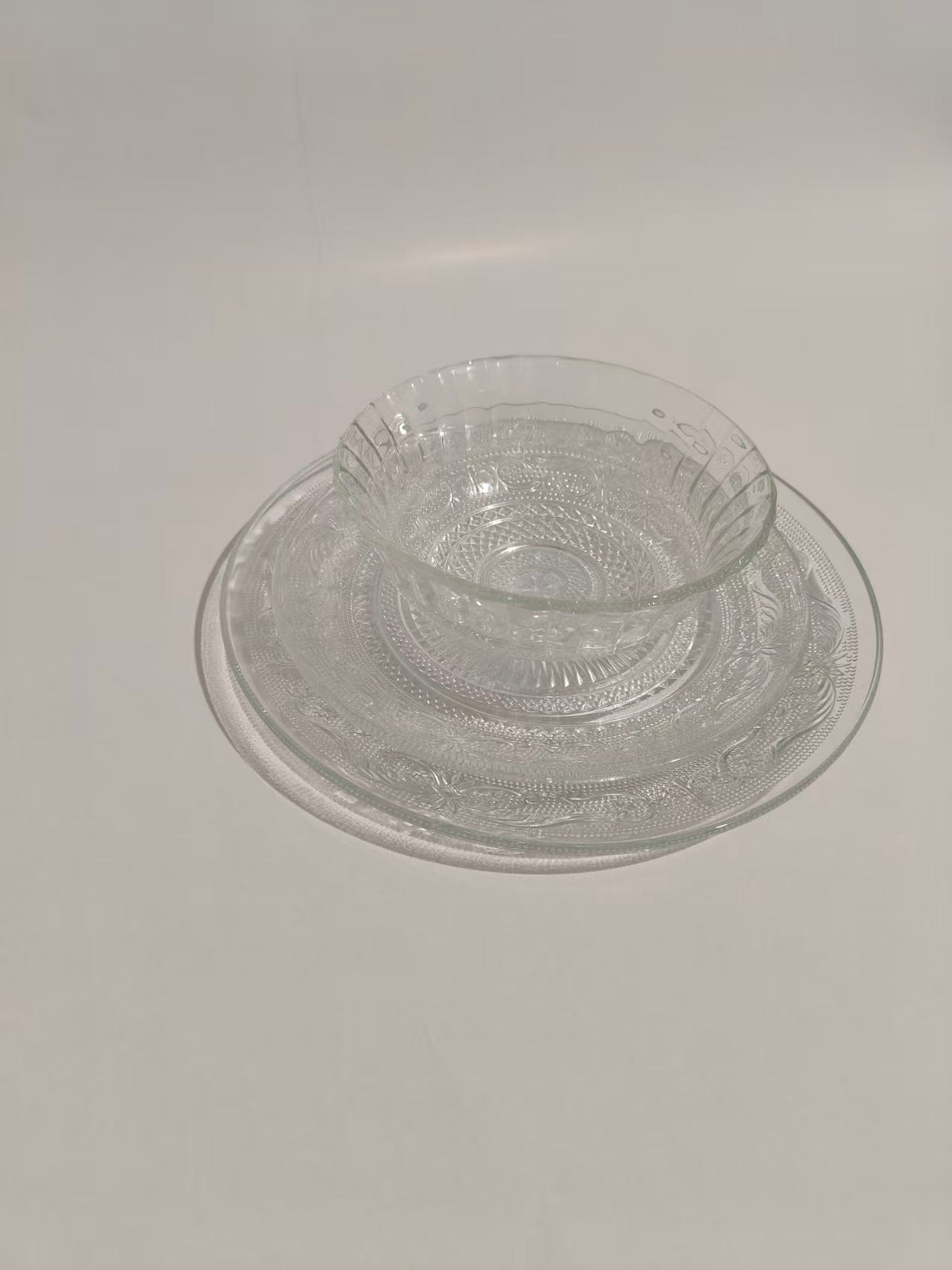 מערכת אוכל 18 חלקים זכוכית מעוטרת