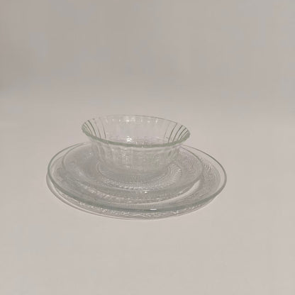 מערכת אוכל 18 חלקים זכוכית מעוטרת