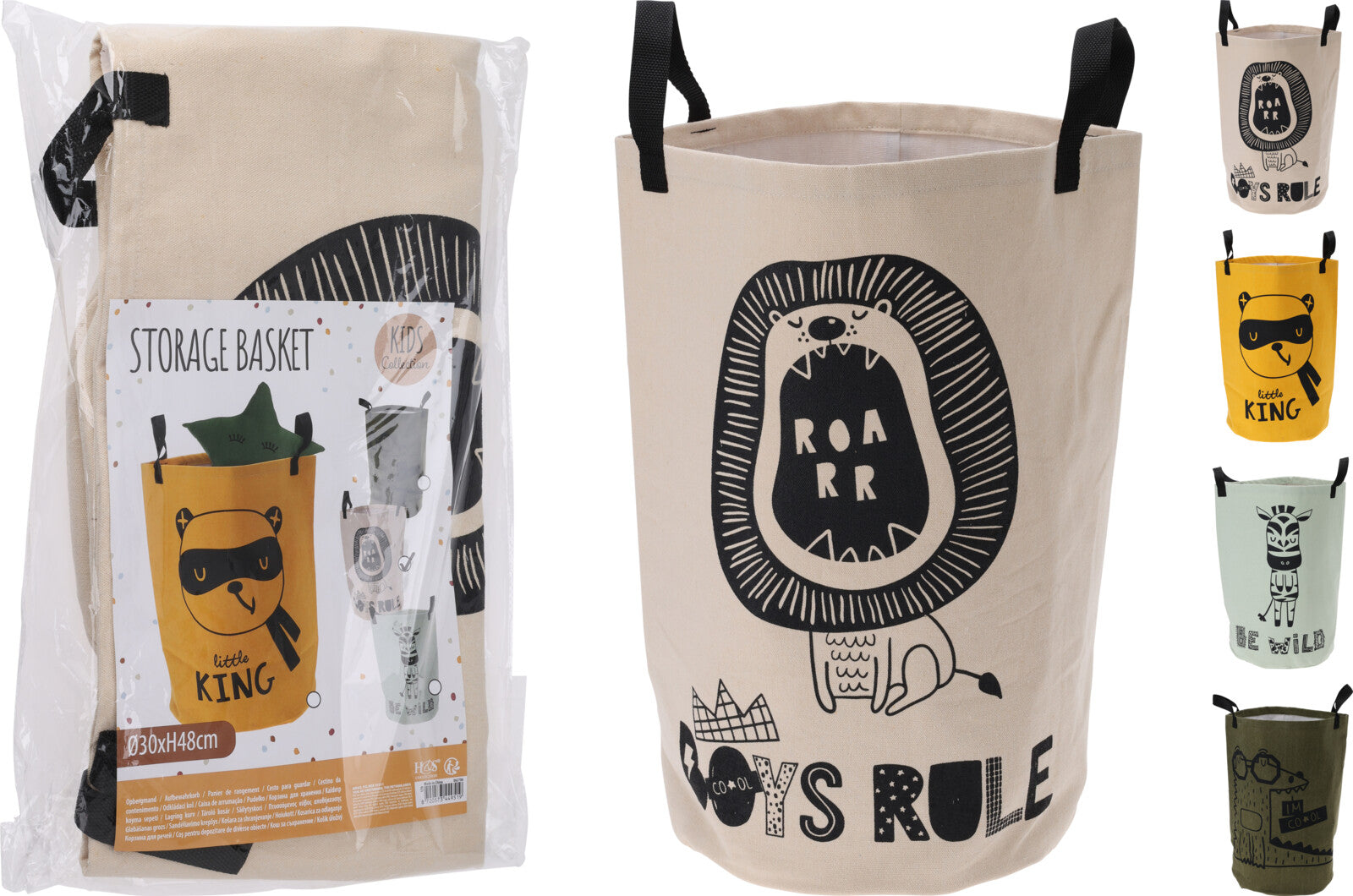 סל כביסה קנווס חיות