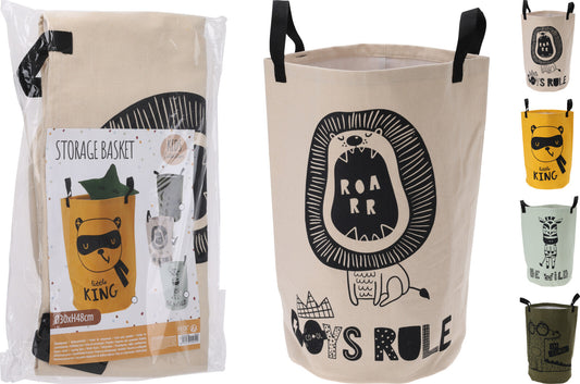 סל כביסה קנווס חיות