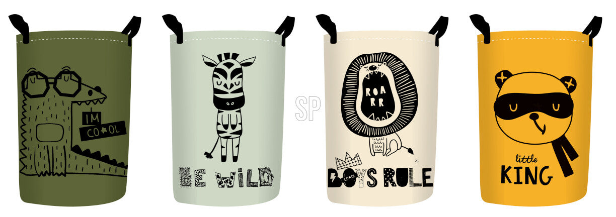 סל כביסה קנווס חיות