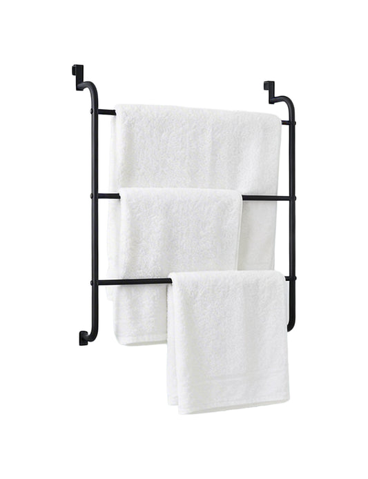 מתקן לתליית מגבות סולם מתכת מאחורי דלת