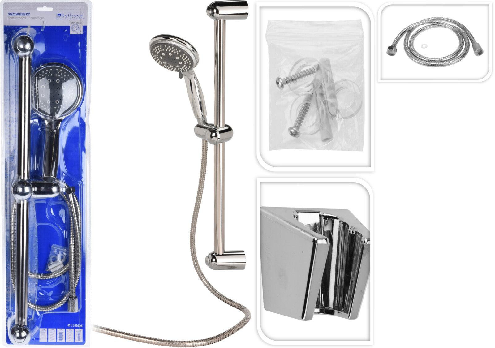 מוט רחצה כסוף 5 מצבים