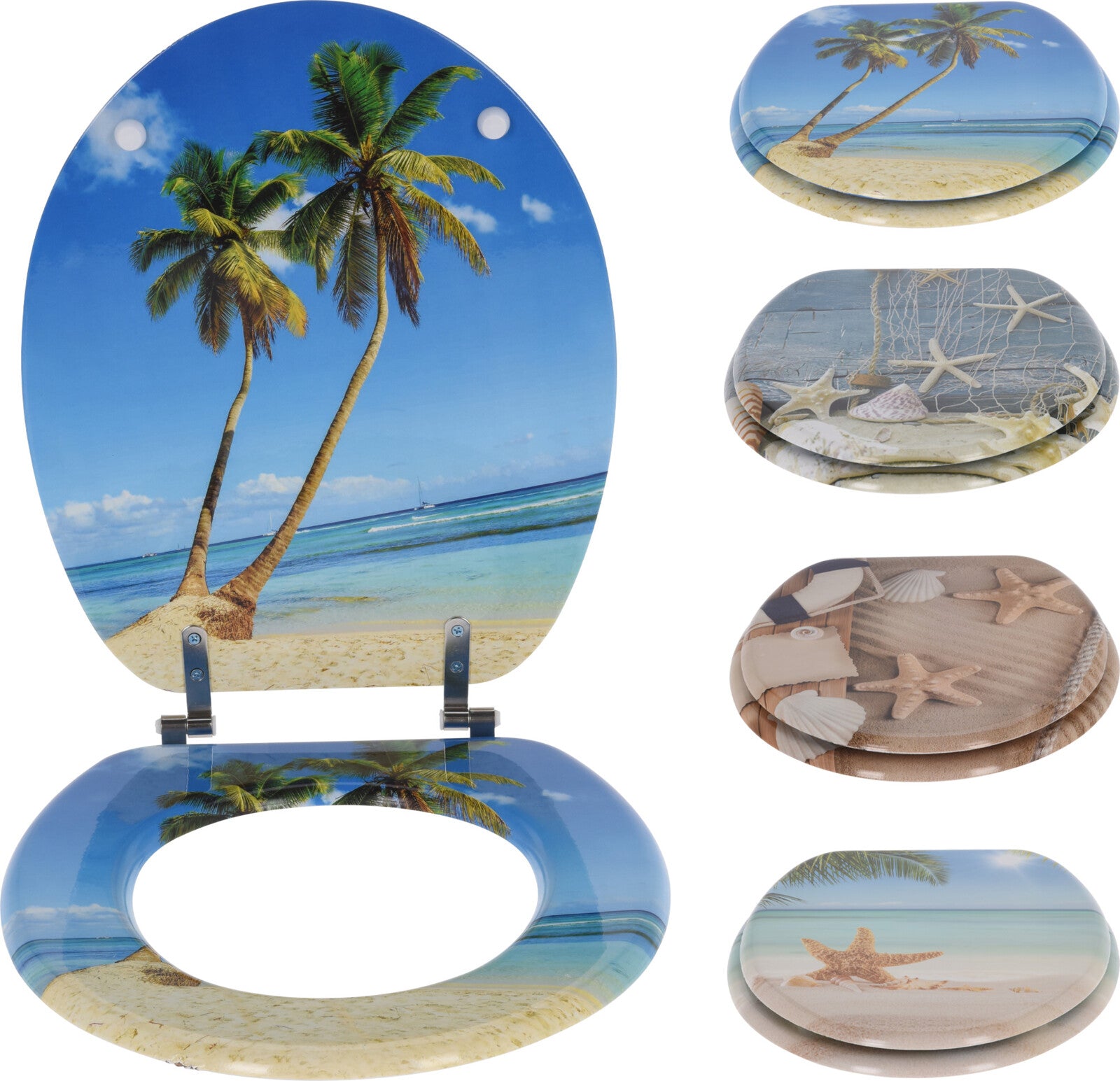 מושב אסלה MDF מודפס חול וים