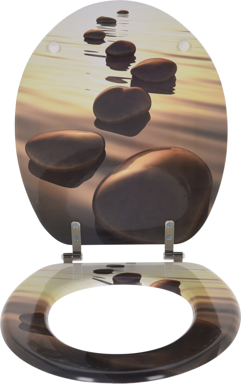 מושב אסלה MDF מודפס אבן ומים